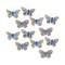 Melrose Set of 12 Blue Feather Butterfly Decor 3.75"